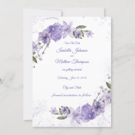 Reserve A Data Casamento Floral Roxo