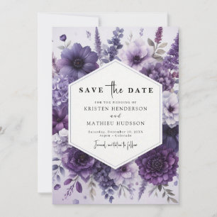 Reserve A Data Casamento Floral Roxo das Florais Modernas