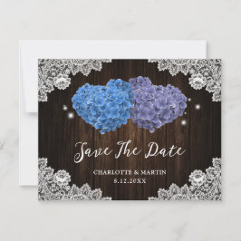 Reserve A Data Casamento Floral Roxo e Azul Salvar Cartões-Data