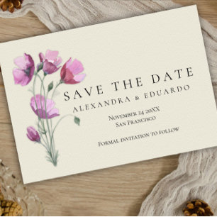Reserve A Data Casamento Floral Roxo Vintage