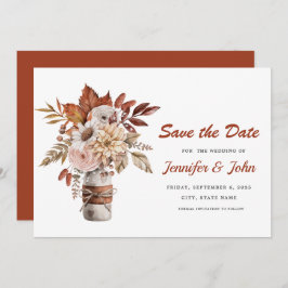 Reserve A Data Casamento Floral Russo de Terracotta no outono