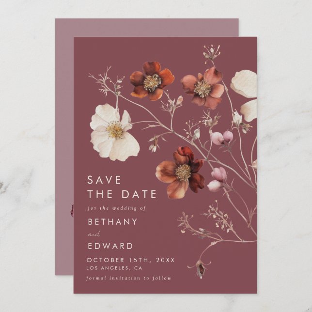 Reserve A Data Casamento Floral Rustic Fall (Frente/Verso)