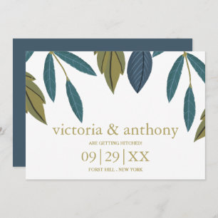 Reserve A Data Casamento Floral Rustic Leaf