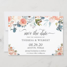 Reserve A Data Casamento Floral Rustic Wild Autumn Salvar a Data