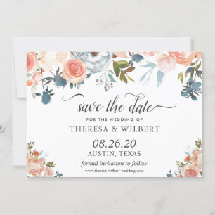 Reserve A Data Casamento Floral Rustic Wild Autumn Salvar a Data