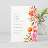 Casamento Floral Simples Rosa Laranja Verde Modern