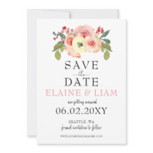 Casamento Floral Vanilla Blush Salvar data