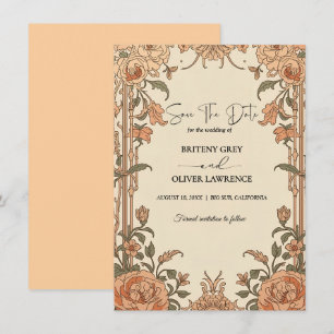 Reserve A Data Casamento Floral Vintage Art Nouveau de William Mo