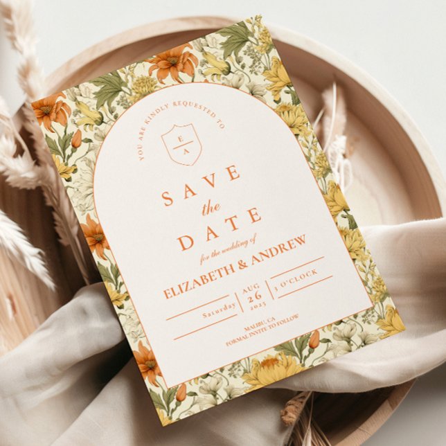 Reserve A Data Casamento Floral Vintage Rústico (Criador carregado)