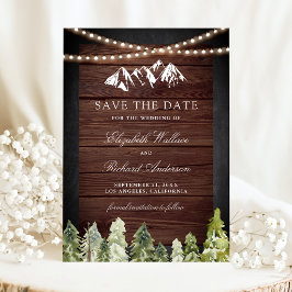 Reserve A Data Casamento Floresta Montanhosa de Madeira Rústica F