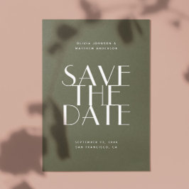 Reserve A Data Casamento Floresta Verde Oliva Suave | Foto & QR