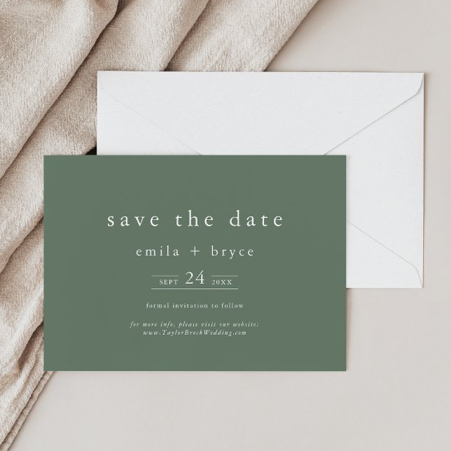 Reserve A Data Casamento Florestal Verde - Imelia Woodland Nature (EMELIA Woodland Nature Sage Green Forest Wedding Save The Date)