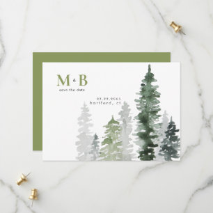 Reserve A Data Casamento Florestal Verde Musgo