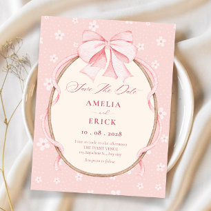 Reserve A Data Casamento fofo rosa