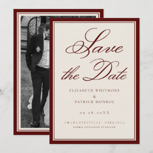 Reserve A Data Casamento Formal com Foto em Script da Propriedade