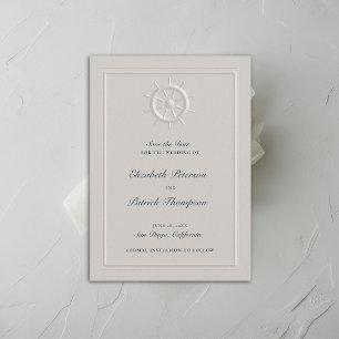 Reserve A Data Casamento Formal Da Marinha Costeira Náutica Helm 