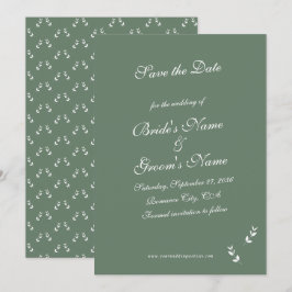 Reserve A Data Casamento Formal De Azeitona Verde De Elegante