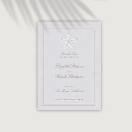 Reserve A Data Casamento Formal De Faux Embossed Starfish