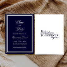 Casamento Formal Minimalista Azul Marinho Elegante