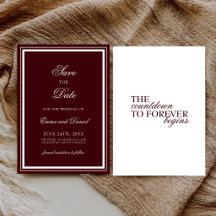 Casamento Formal Minimalista Elegante Vermelho Bor