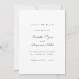 Reserve A Data Casamento Formal Simples Cinza Sem Foto