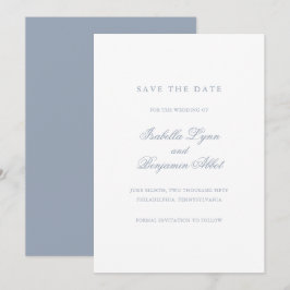 Reserve A Data Casamento Formal Tradicional Azul Empoeirado Elega