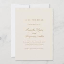 Reserve A Data Casamento Formal Tradicional em Marfim Elegante