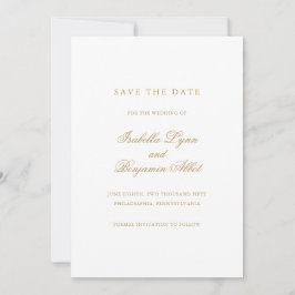 Reserve A Data Casamento Formal Tradicional em Ouro