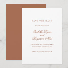 Reserve A Data Casamento Formal Tradicional em Terracota com Eleg