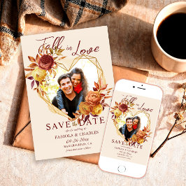 Reserve A Data Casamento Foto Boho Floral Elegante Apaixonar-se