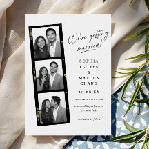 Casamento Foto-booth Moderno Preto e Branco Faixa
