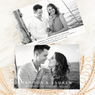 Reserve A Data Casamento Foto Caligrafia Moderna e Elegante 2