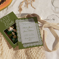 Casamento Foto de Renda Verde Oliva Vintage Chique