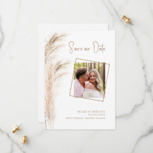 Reserve A Data Casamento Foto Folhagem Simples da Pampas