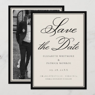 Reserve A Data Casamento Foto Roteiro Formal Preto Branco Estate