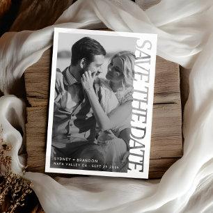 Reserve A Data Casamento Foto Save the Date Tipografia Moderna 