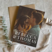Casamento Foto Tipografia Simples Elegante 