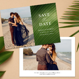 Reserve A Data Casamento Fotográfico com Folha de Banana Tropical