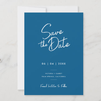 Reserve A Data Casamento Fotográfico com Roteiro Azul Minimal Mod