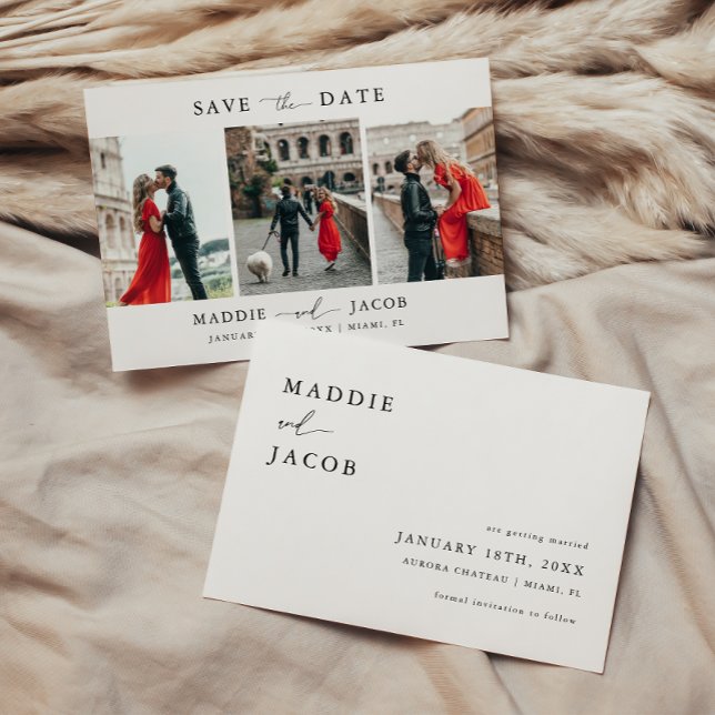 Reserve A Data Casamento Fotográfico do Script 3 Moderno Elegante (Criador carregado)