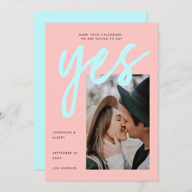 Reserve A Data Casamento Fotográfico do Script Grande do Neon Pin (Frente/Verso)