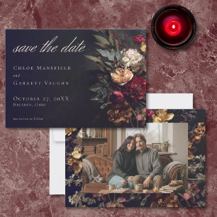 Reserve A Data Casamento Fotográfico Floral Gótico Sombrio Românt