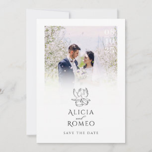 Reserve A Data Casamento fotográfico minimalista moderno branco