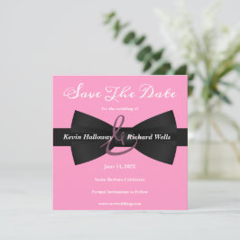Reserve A Data Casamento Gay de Gravata Preta Chic Salve a Data