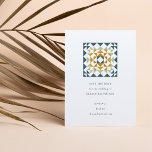 Reserve A Data Casamento Geométrico de Quilt do outono Rustic Tea<br><div class="desc">Rustic Teal Green Autumn Geométrico Quilt Wedding Salvar Data</div>