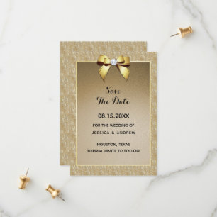 Reserve A Data Casamento Glamouroso Dourado e Joia Estilosa