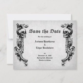 Reserve A Data Casamento Gótico Caveira