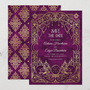 Reserve A Data Casamento Gótico de Halloween com Tarot