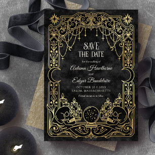 Reserve A Data Casamento Gótico de Halloween com Tarot