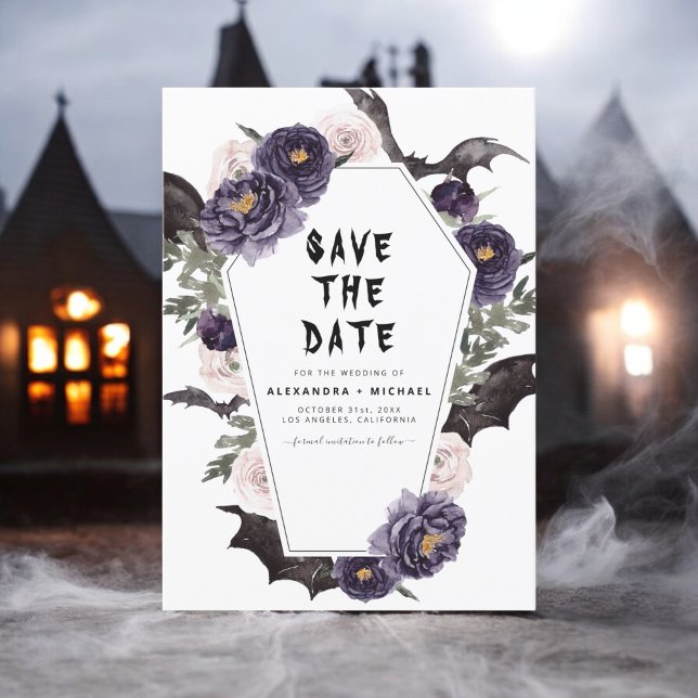 Reserve A Data Casamento Gótico de Halloween Save the Date (Criador carregado)